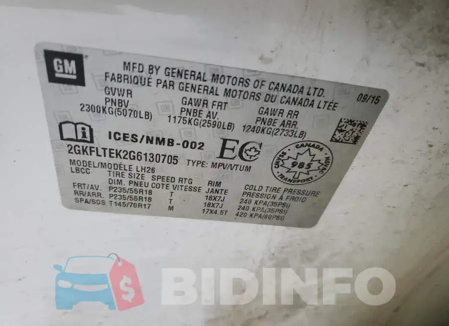 2GKFLTEK2G6130705 Photo# 13