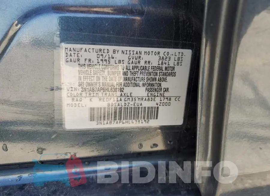 3N1AB7AP6HL638192 Photo# 13