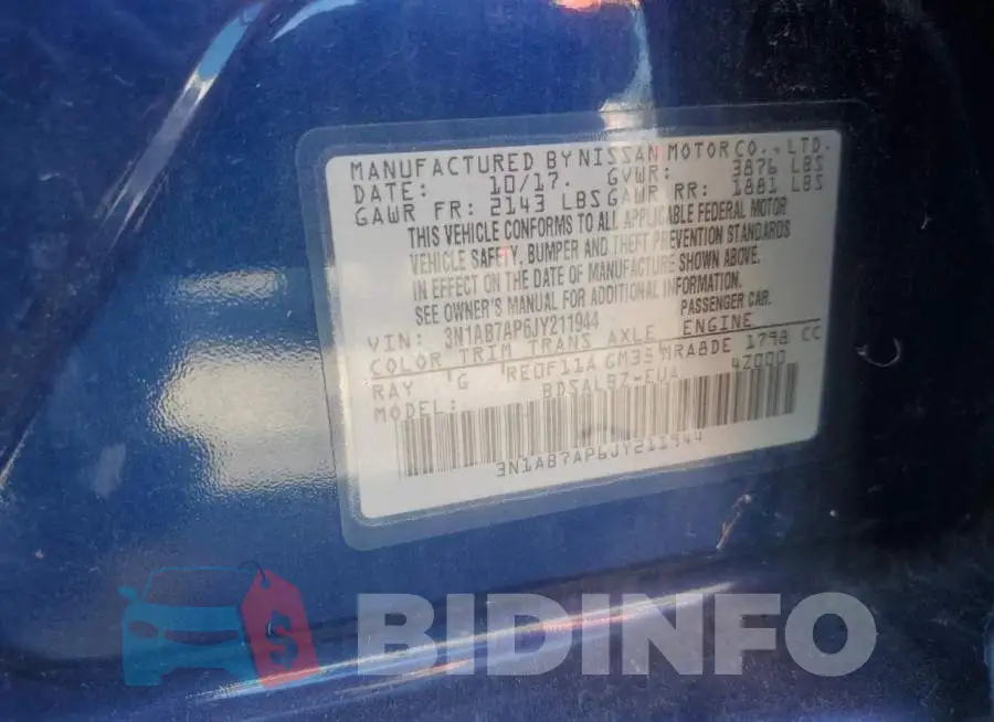 3N1AB7AP6JY211944 Photo# 13