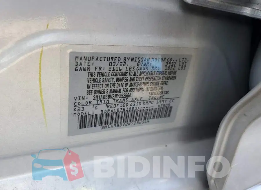 3N1AB8BV2NY252564 Photo# 12