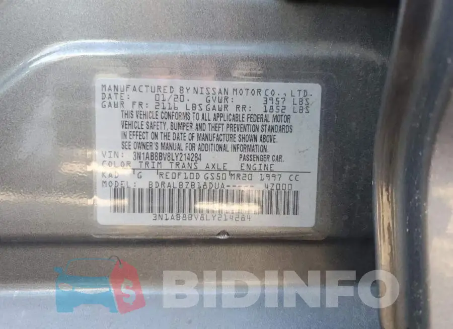 3N1AB8BV8LY214284 Photo# 12