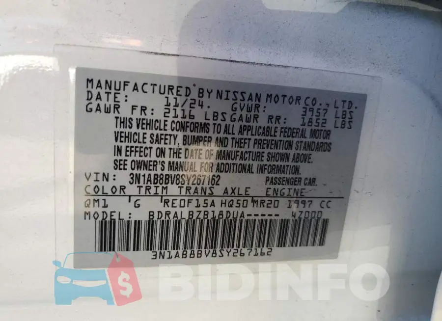 3N1AB8BV8SY267162 Photo# 12