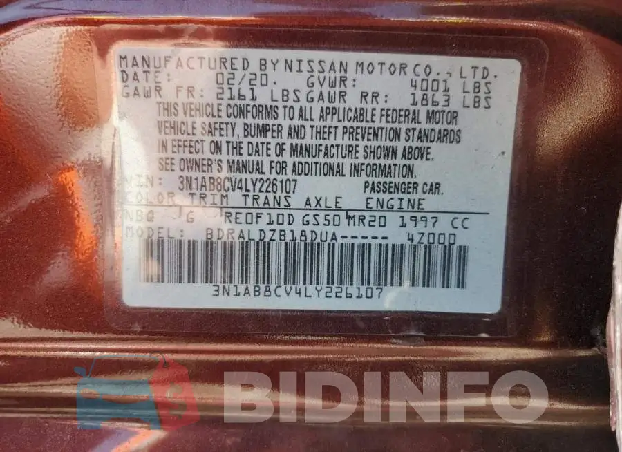 3N1AB8CV4LY226107 Photo# 12