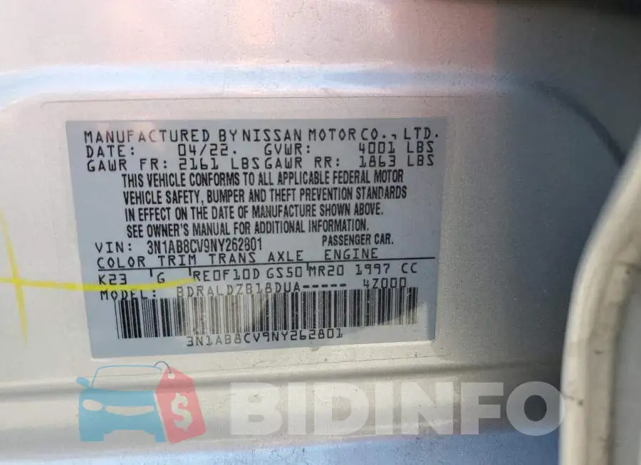 3N1AB8CV9NY262801 Photo# 12