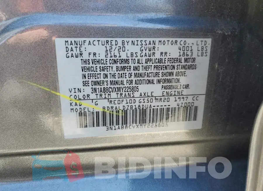 3N1AB8CVXMY225805 Photo# 12