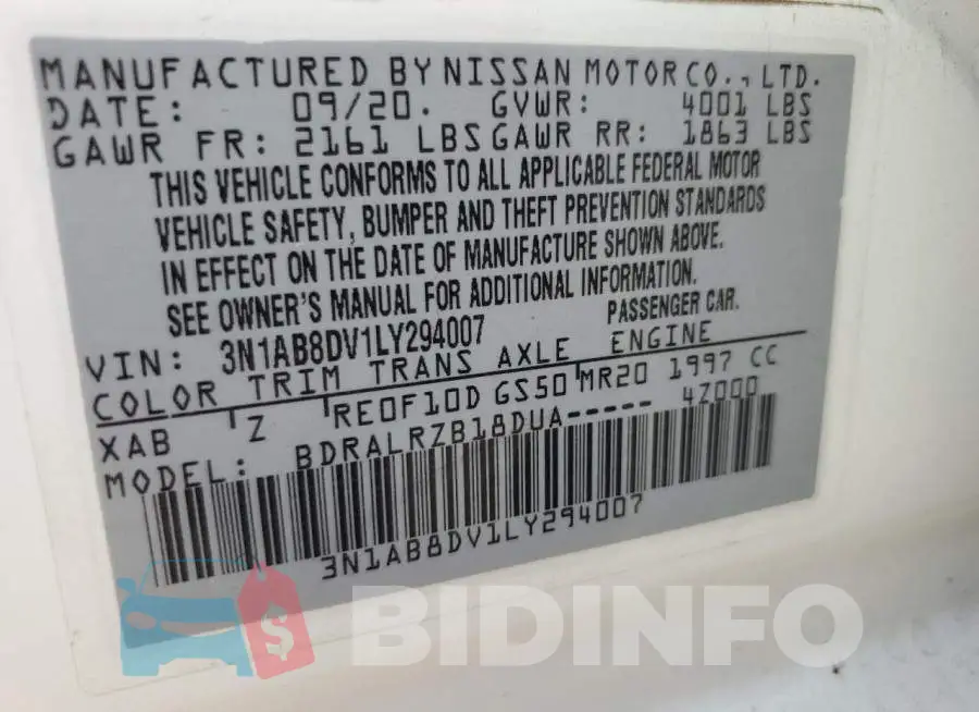 3N1AB8DV1LY294007 Photo# 12