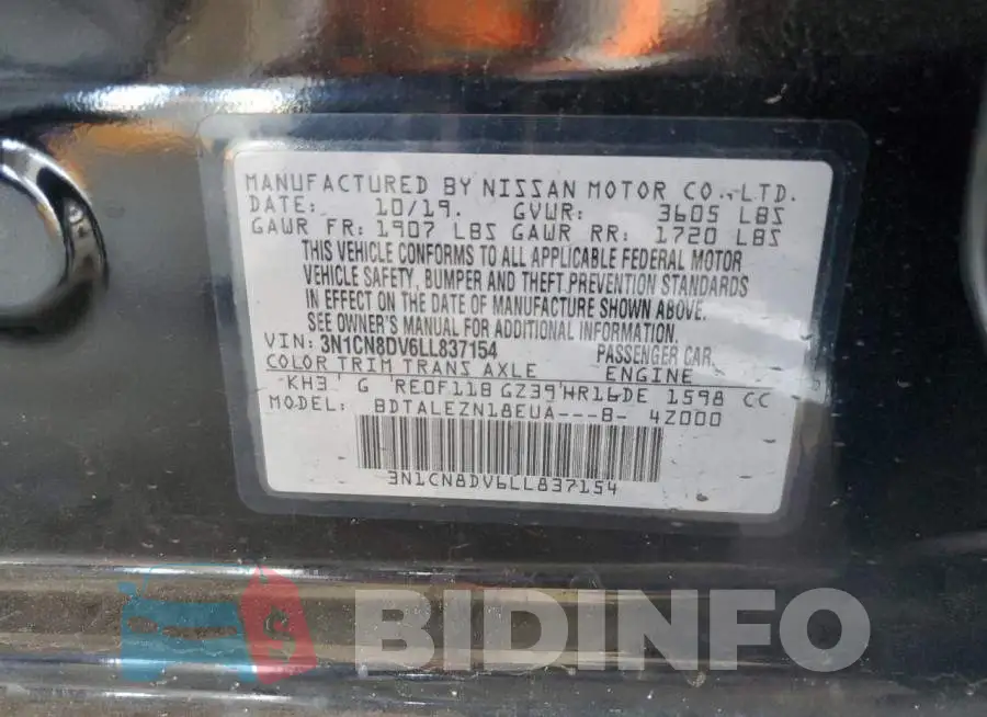 3N1CN8DV6LL837154 Photo# 12