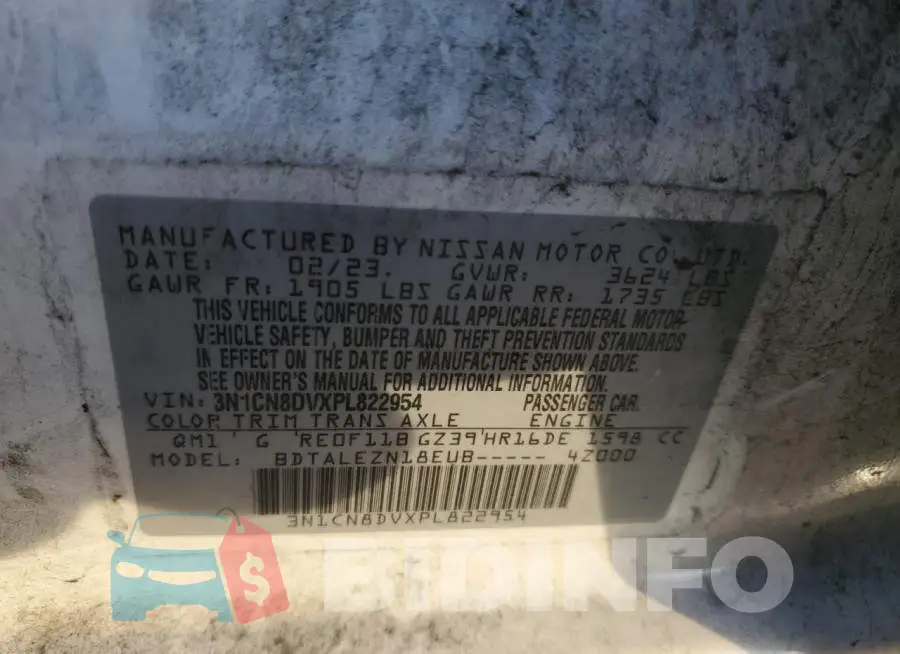 3N1CN8DVXPL822954 Photo# 12