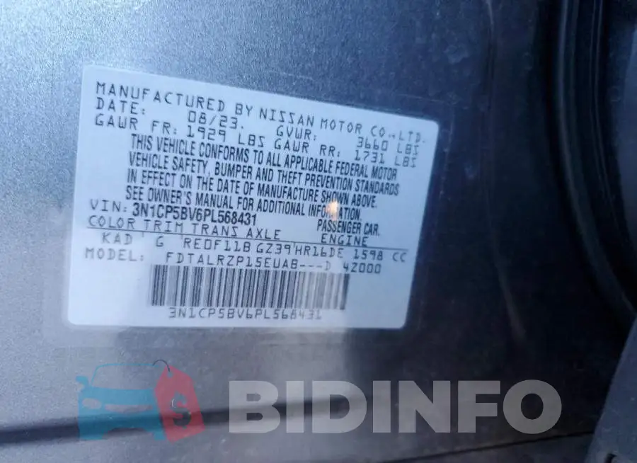3N1CP5BV6PL568431 Photo# 12