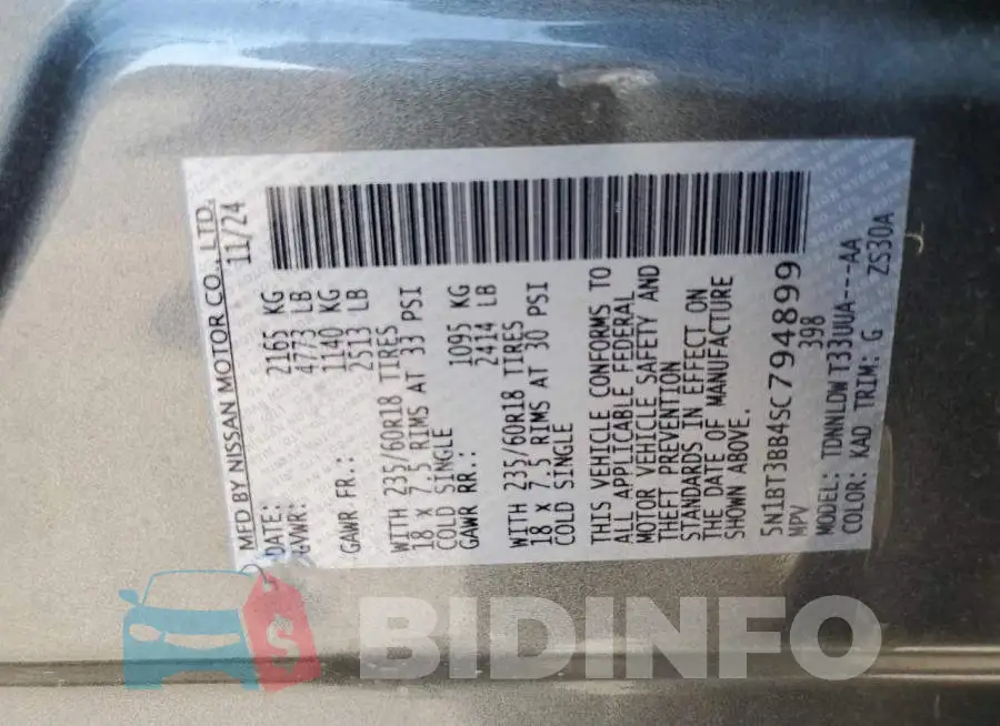 5N1BT3BB4SC794899 Photo# 13