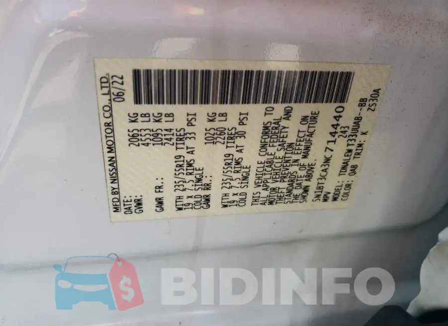 5N1BT3CA3NC714440 Photo# 14