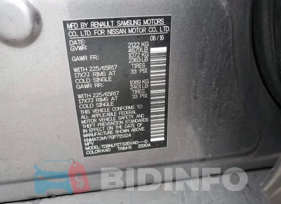 KNMAT2MV7GP715324 Photo# 13