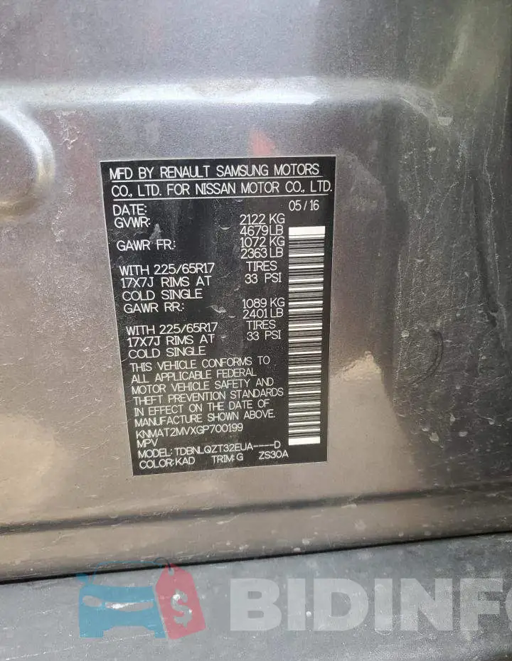 KNMAT2MVXGP700199 Photo# 13