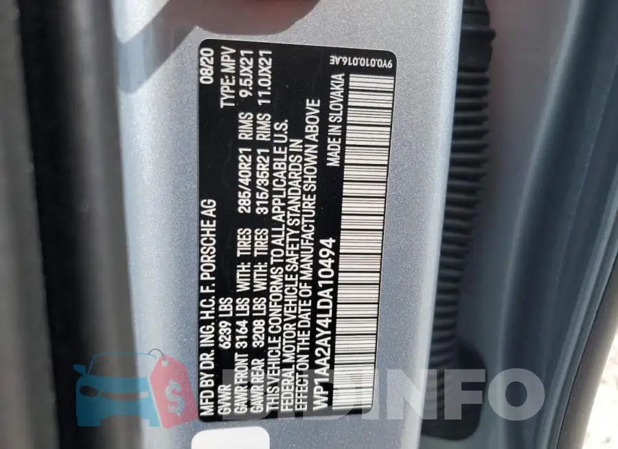 WP1AA2AY4LDA10494 Photo# 13