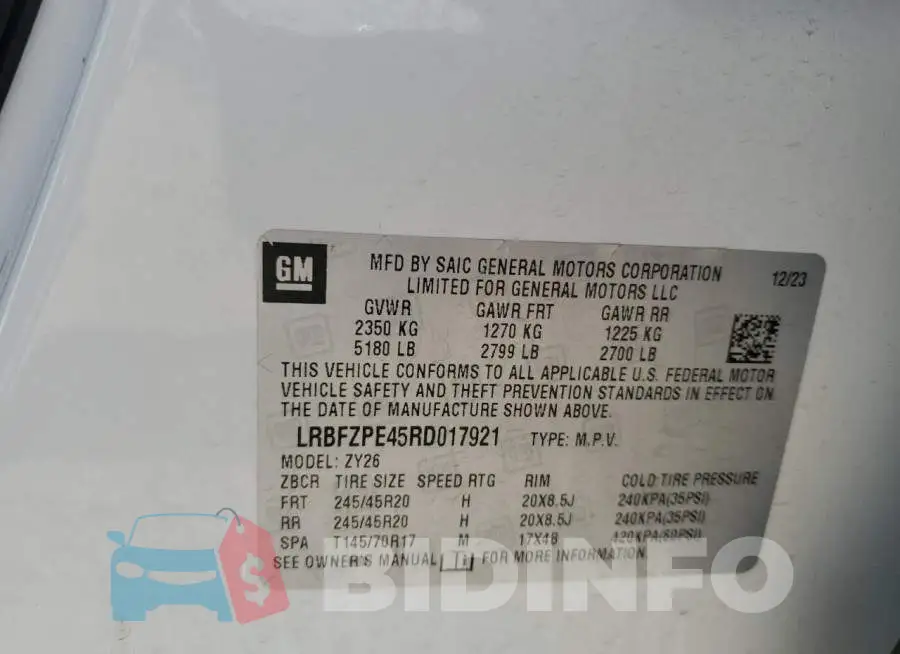 LRBFZPE45RD017921 Photo# 13