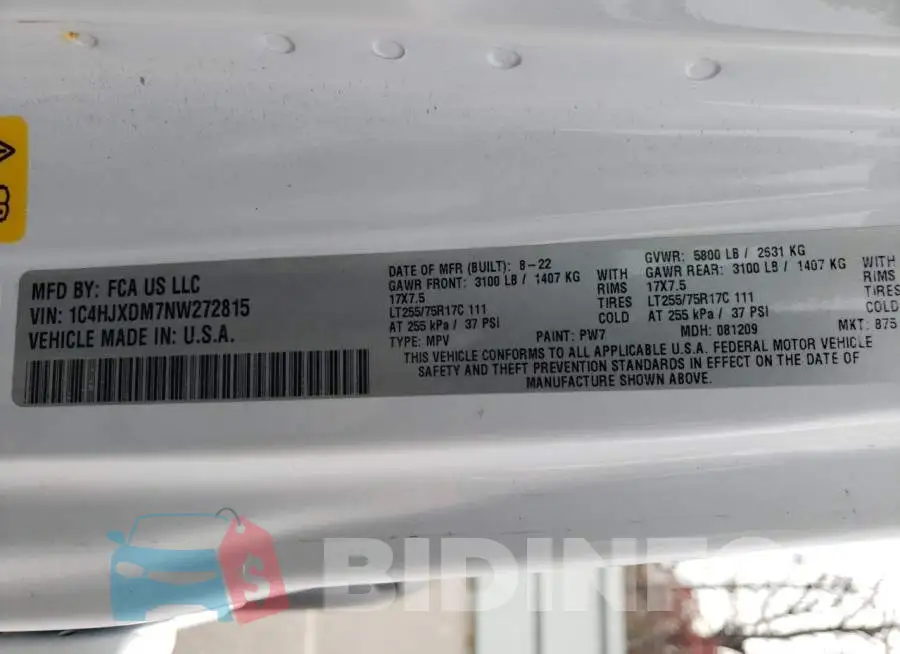 1C4HJXDM7NW272815 Photo# 13