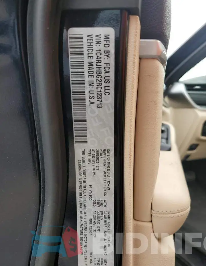 1C4RJHBG2RC123713 Photo# 13