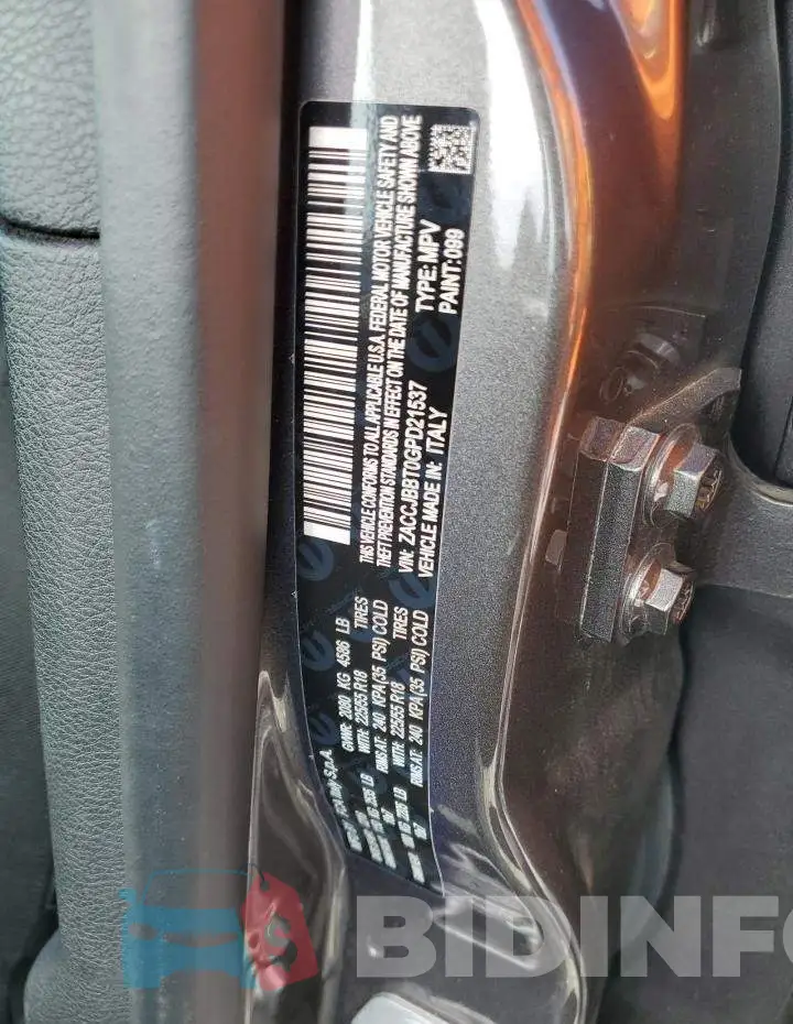 ZACCJBBT0GPD21537 Photo# 13
