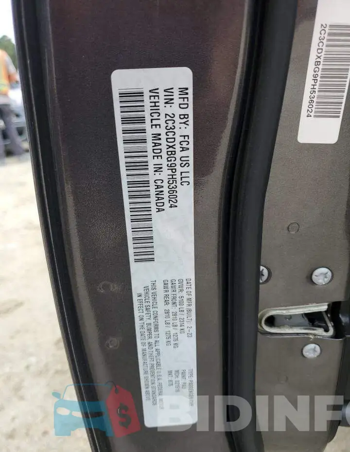 2C3CDXBG9PH536024 Photo# 12