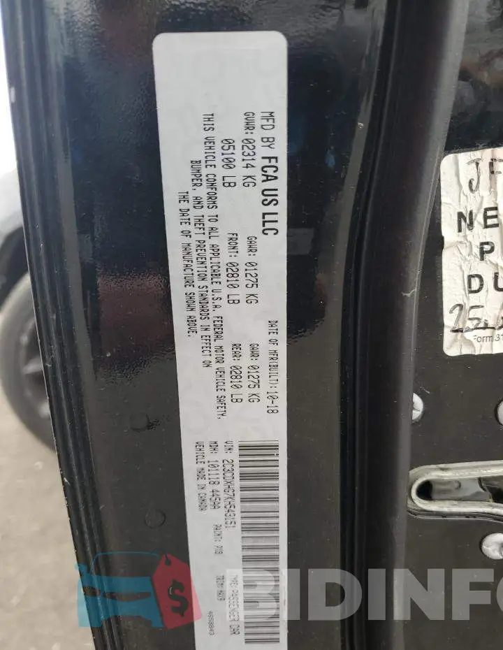 2C3CDXHG7KH543151 Photo# 13