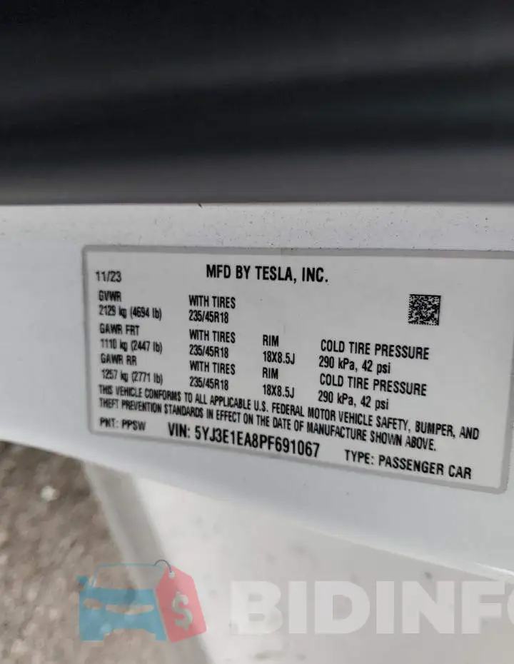 5YJ3E1EA8PF691067 Photo# 12