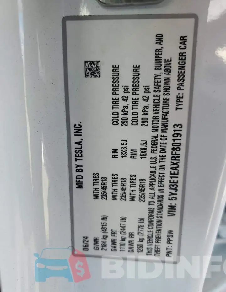 5YJ3E1EAXRF801913 Photo# 13