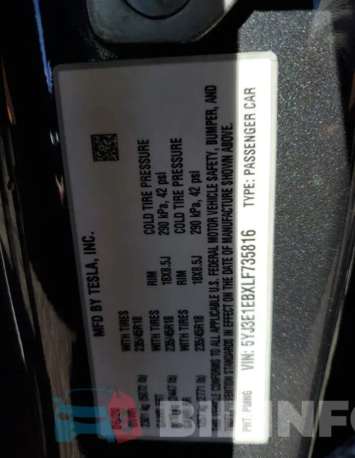 5YJ3E1EBXLF735816 Photo# 12