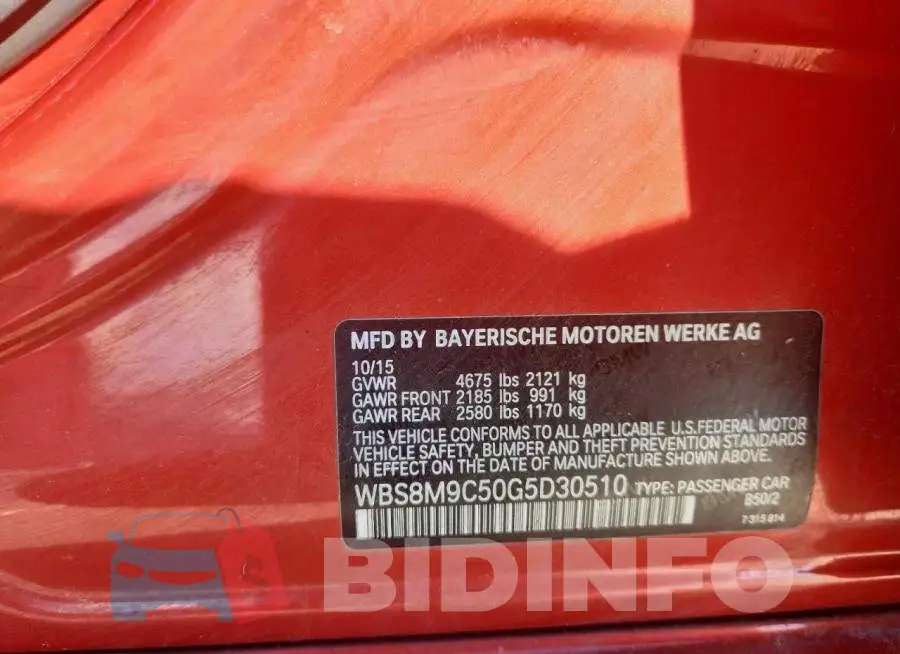 WBS8M9C50G5D30510 Photo# 13
