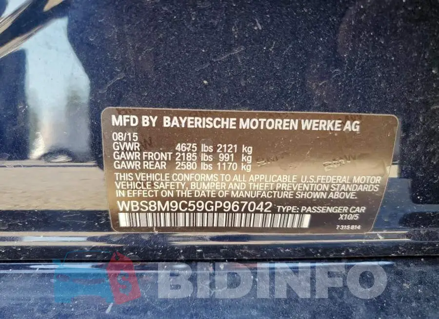 WBS8M9C59GP967042 Photo# 12