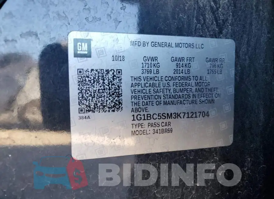 1G1BC5SM3K7121704 Photo# 12