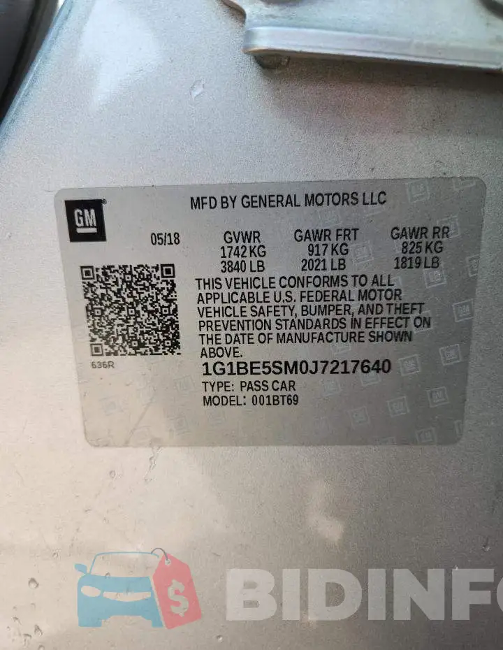 1G1BE5SM0J7217640 Photo# 12