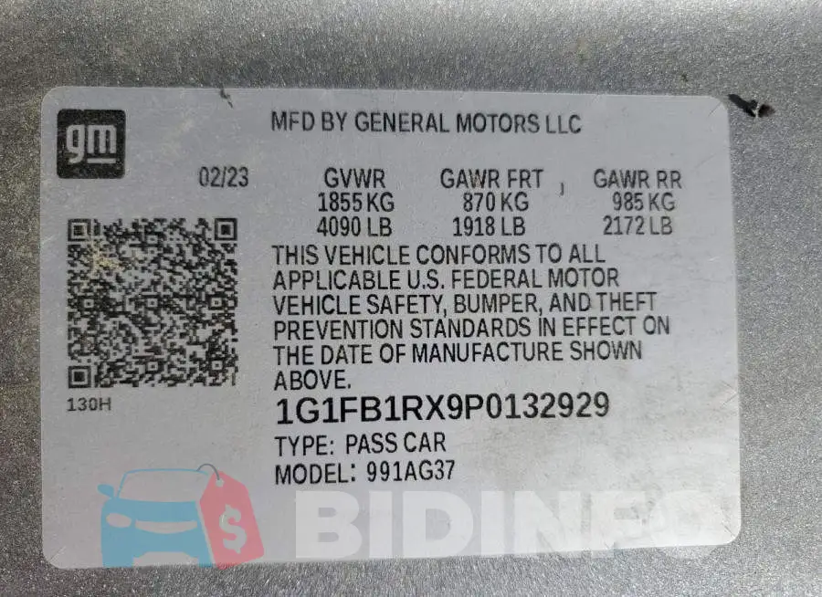 1G1FB1RX9P0132929 Photo# 13