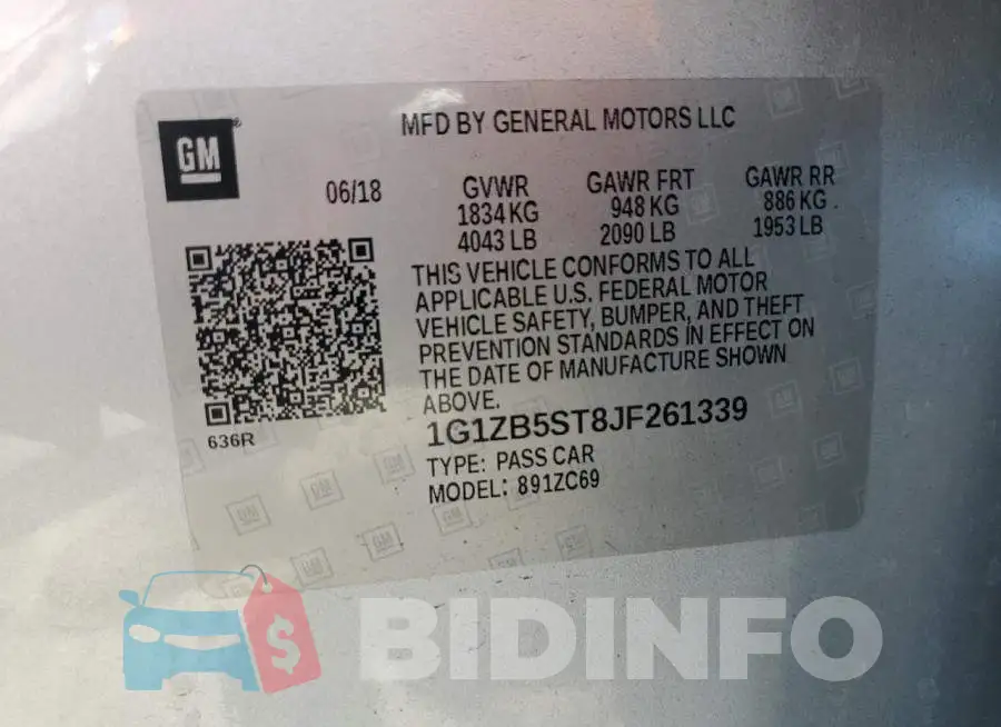 1G1ZB5ST8JF261339 Photo# 13