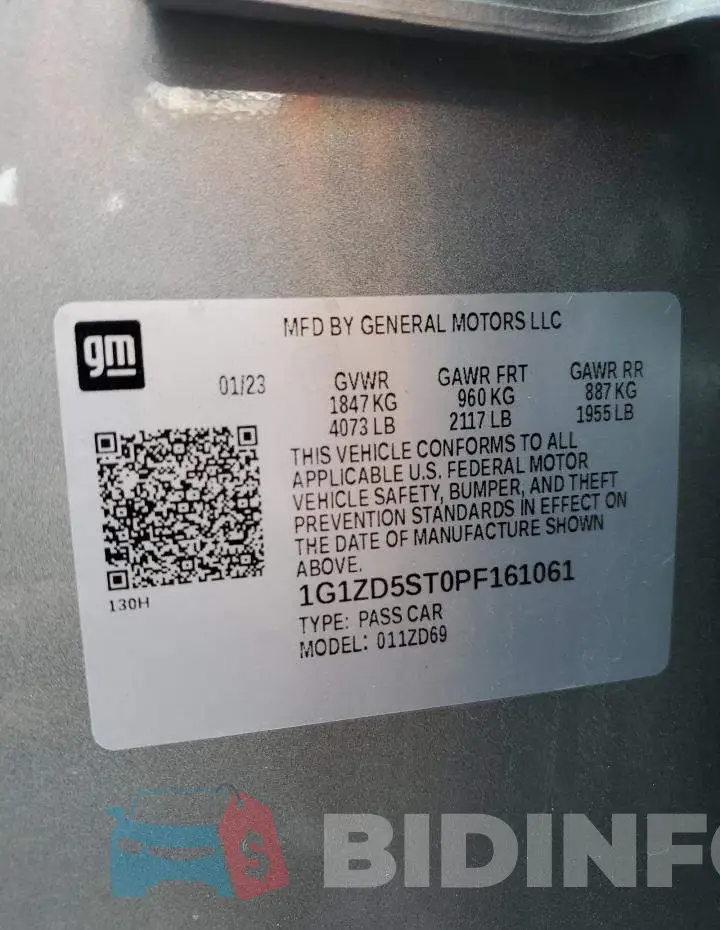 1G1ZD5ST0PF161061 Photo# 12