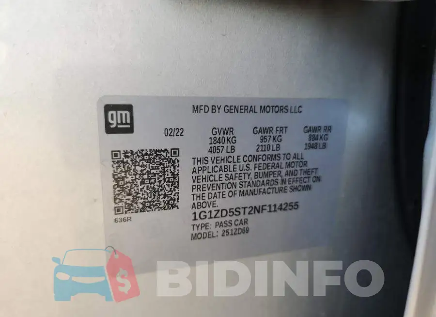 1G1ZD5ST2NF114255 Photo# 12