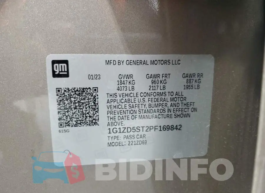 1G1ZD5ST2PF169842 Photo# 12