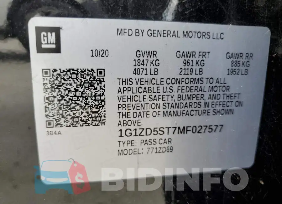 1G1ZD5ST7MF027577 Photo# 12