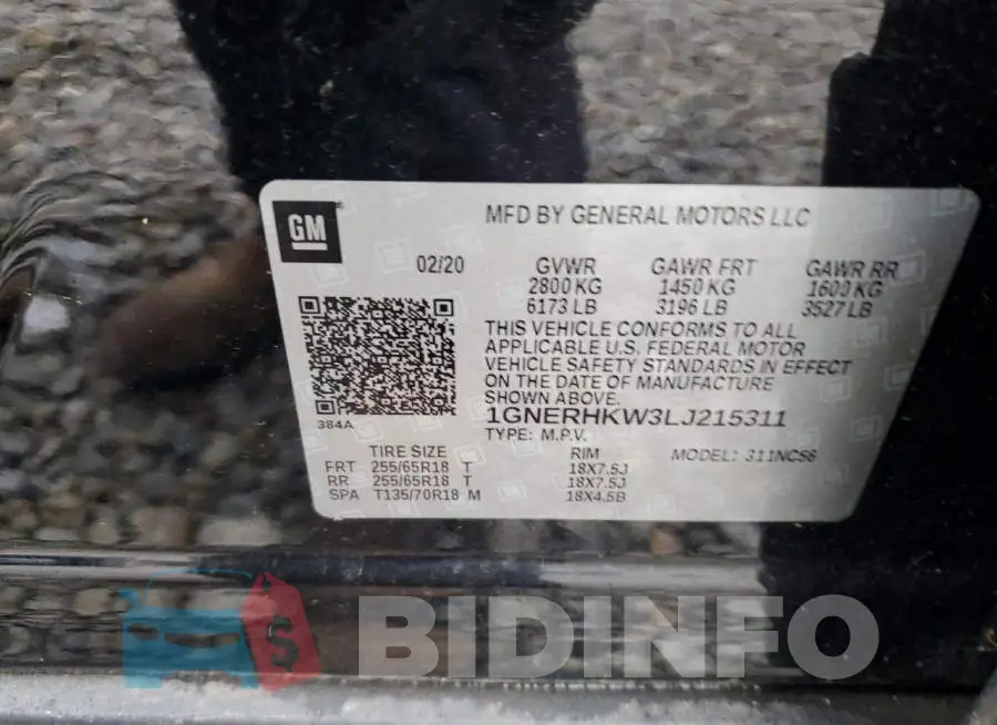 1GNERHKW3LJ215311 Photo# 13