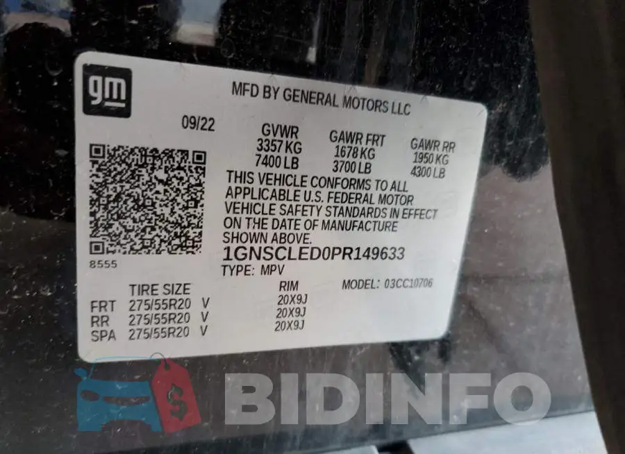 1GNSCLED0PR149633 Photo# 13