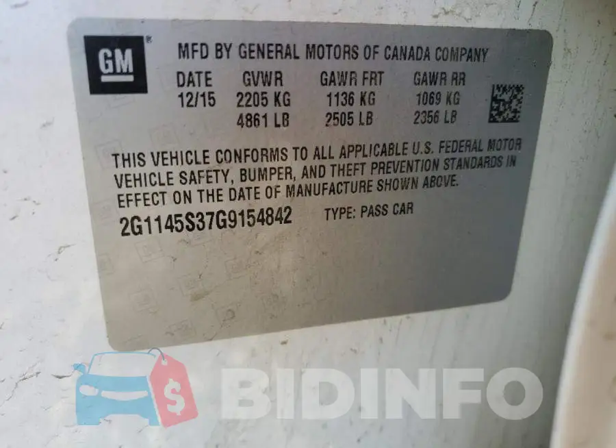 2G1145S37G9154842 Photo# 13
