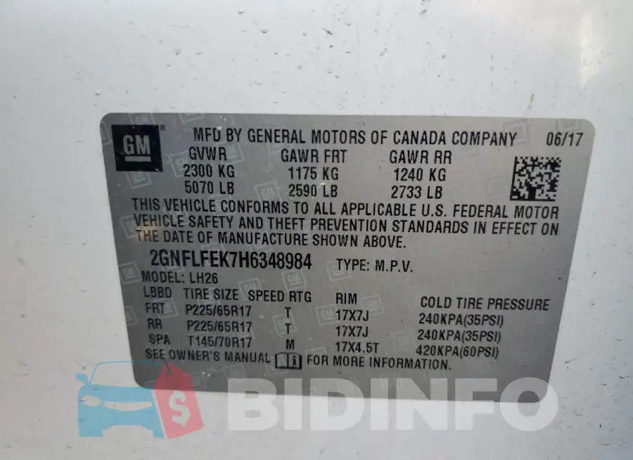 2GNFLFEK7H6348984 Photo# 13