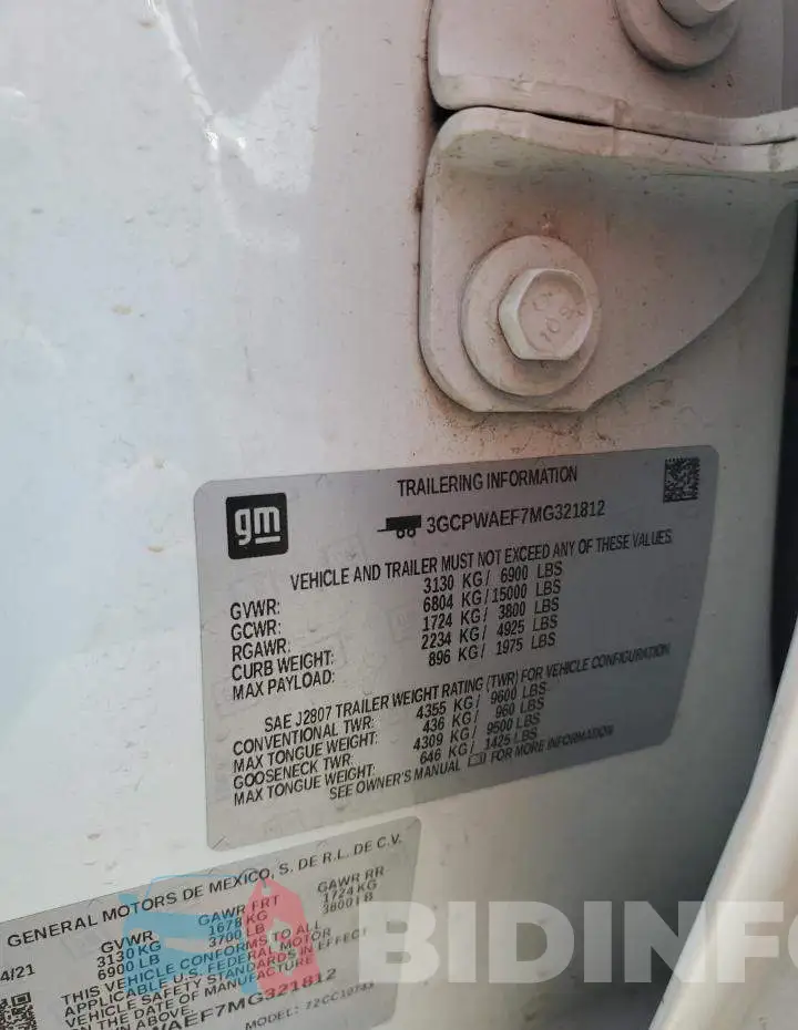 3GCPWAEF7MG321812 Photo# 12