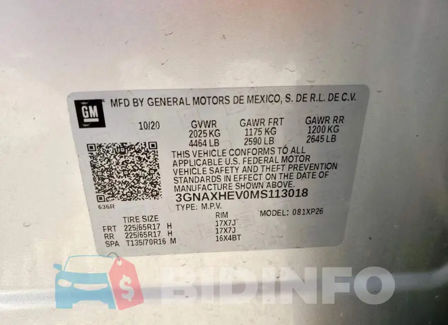 3GNAXHEV0MS113018 Photo# 13
