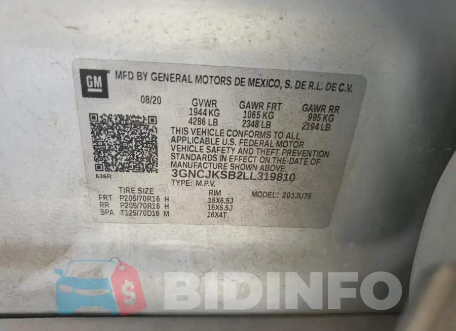 3GNCJKSB2LL319810 Photo# 12