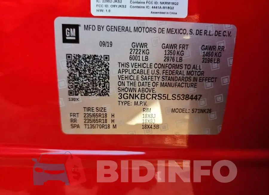 3GNKBCRS5LS538447 Photo# 14