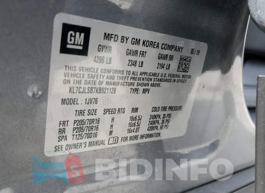 KL7CJLSB7KB921128 Photo# 13