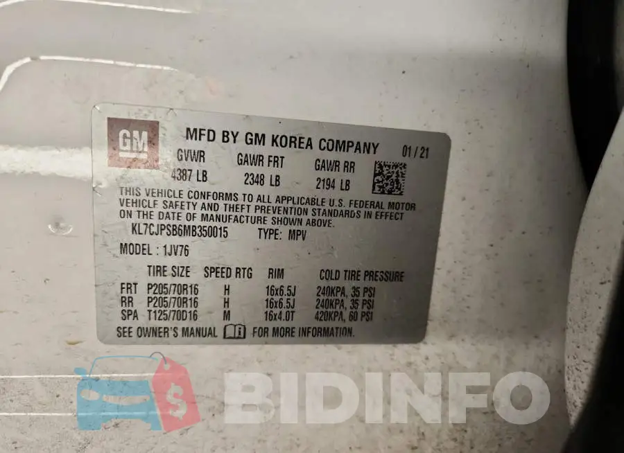 KL7CJPSB6MB350015 Photo# 13