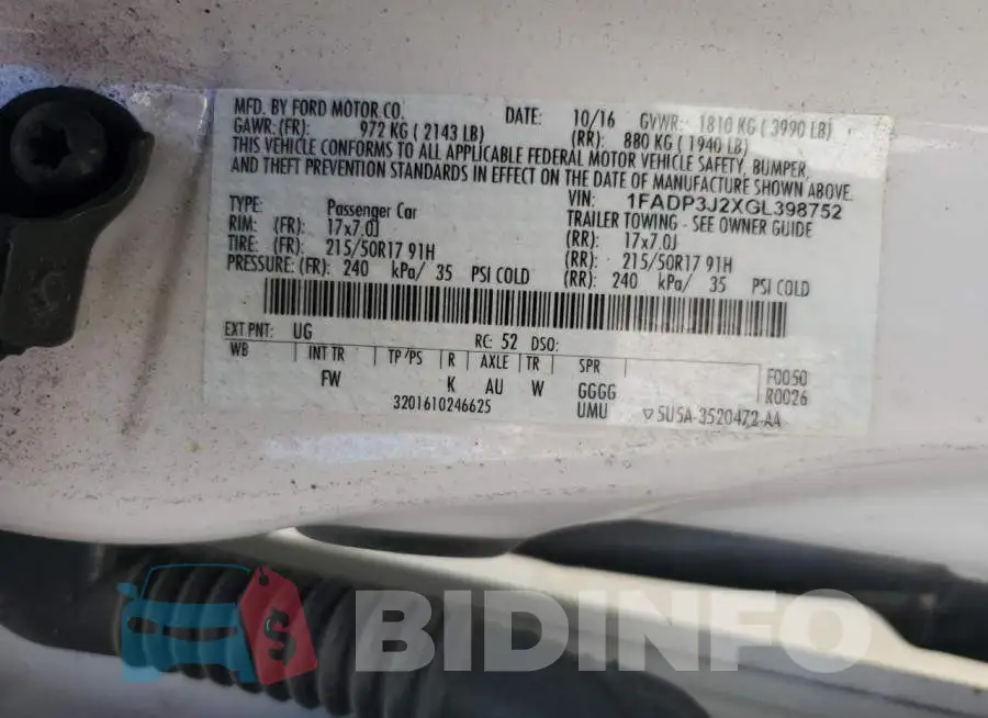 1FADP3J2XGL398752 Photo# 13