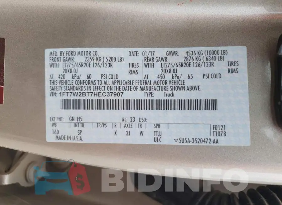 1FT7W2BT7HEC37907 Photo# 12