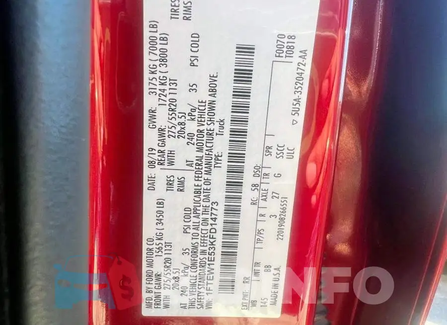 1FTEW1E53KFD14773 Photo# 10